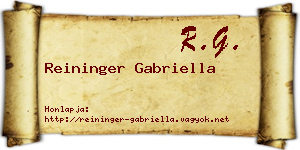 Reininger Gabriella névjegykártya